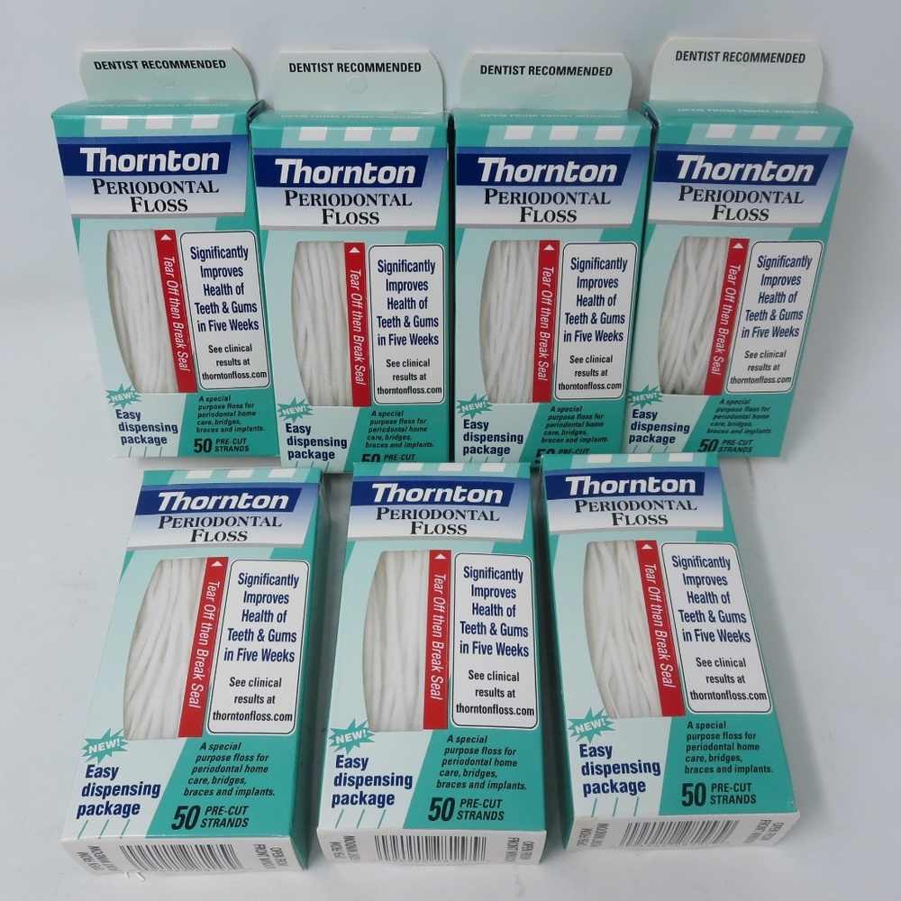 NEW 7 Packs Thornton Periodontal Floss Threader, Braces Floss 50 Pre-Cut Strands